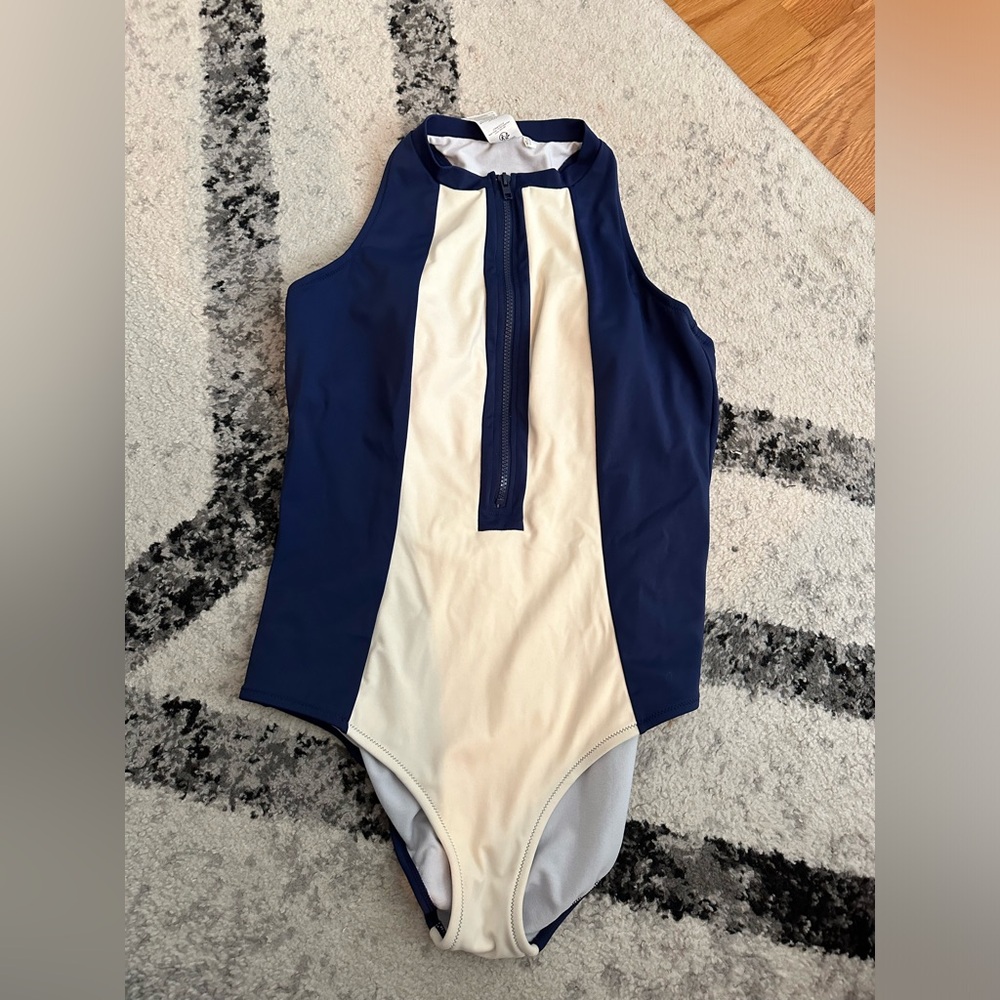 Boden women’s Colorblock racer back swimsuit